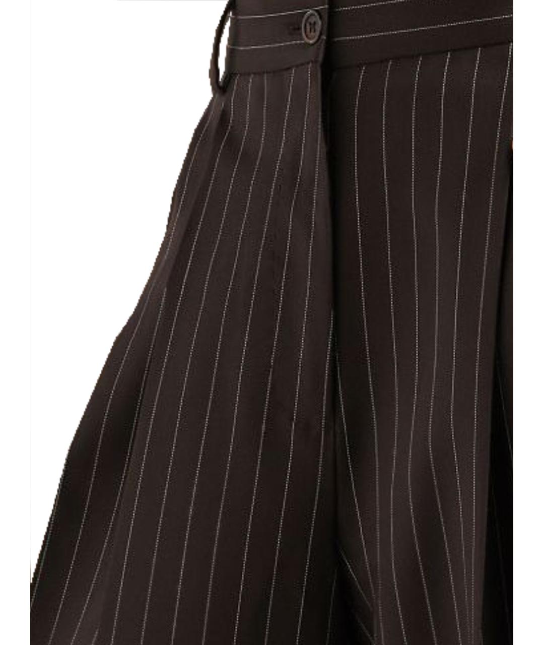 DOLCE&GABBANA Черные шерстяные прямые брюки, фото 3