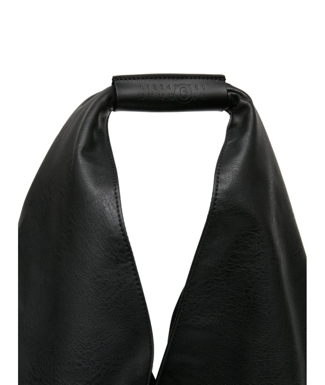 MM6 MAISON MARGIELA Черная кожаная сумка тоут, фото 4