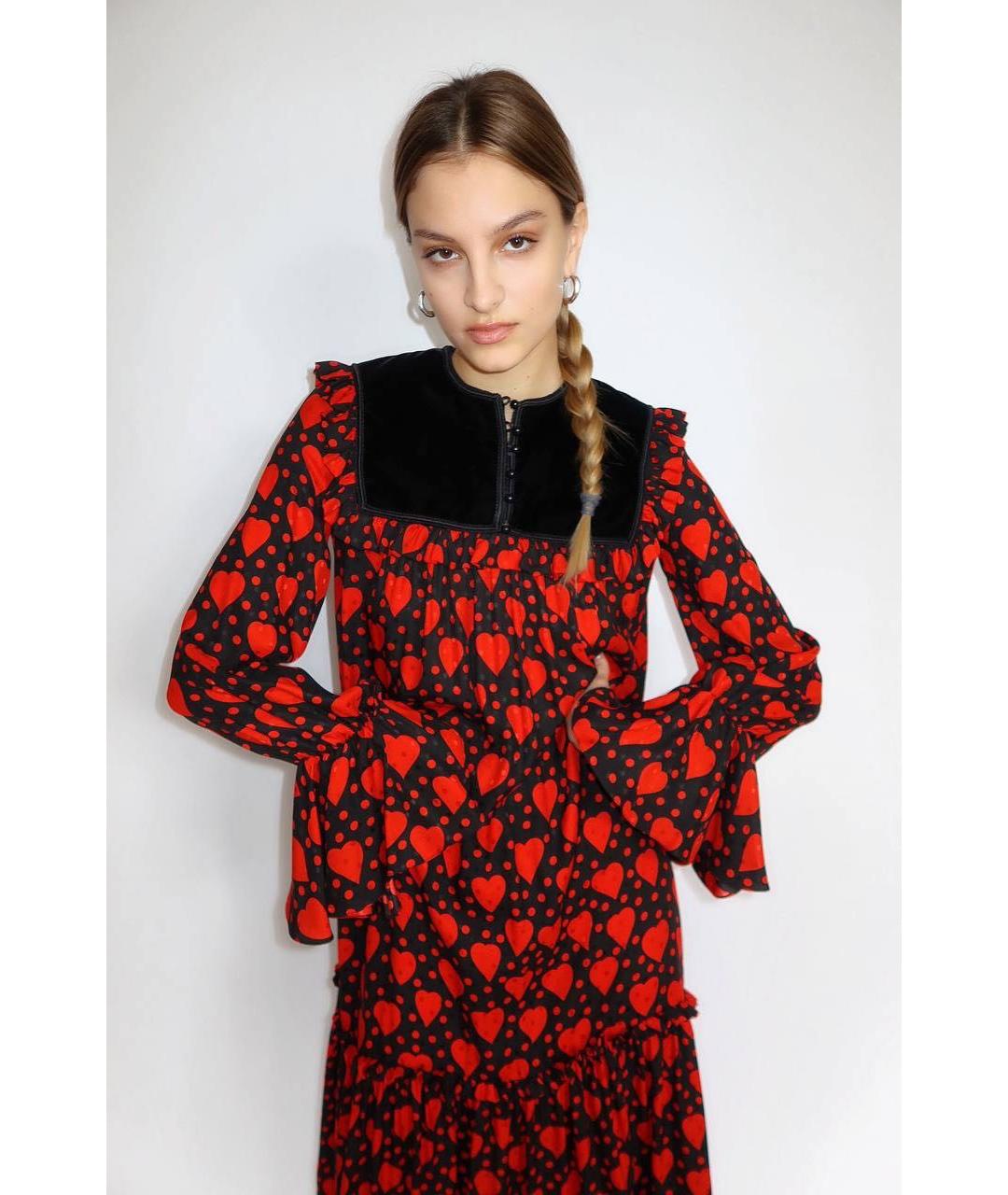 SAINT LAURENT Красное шелковое коктейльное платье, фото 3