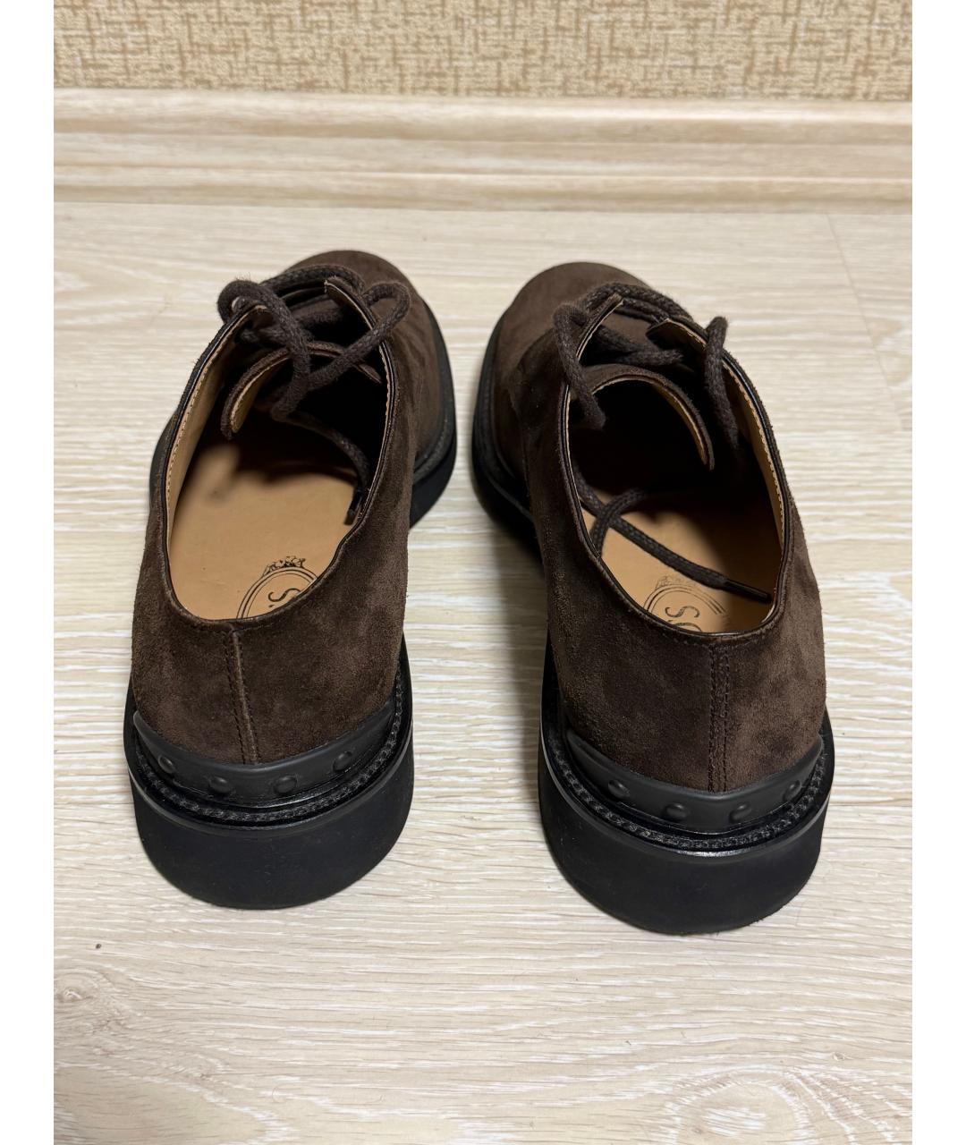 TOD'S Коричневые замшевые туфли, фото 4