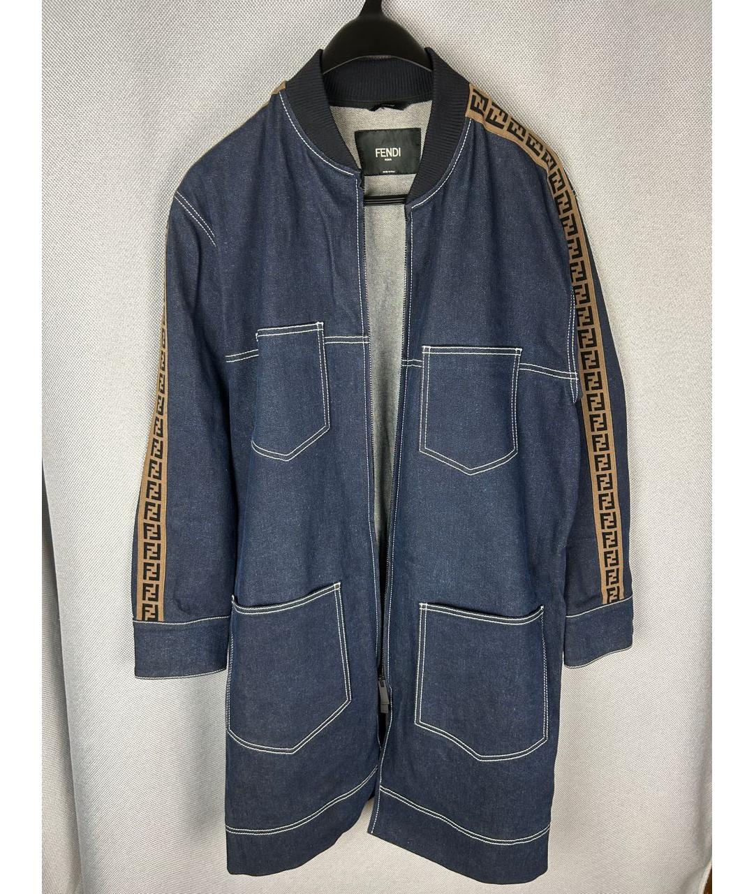 FENDI Синяя хлопковая куртка, фото 8