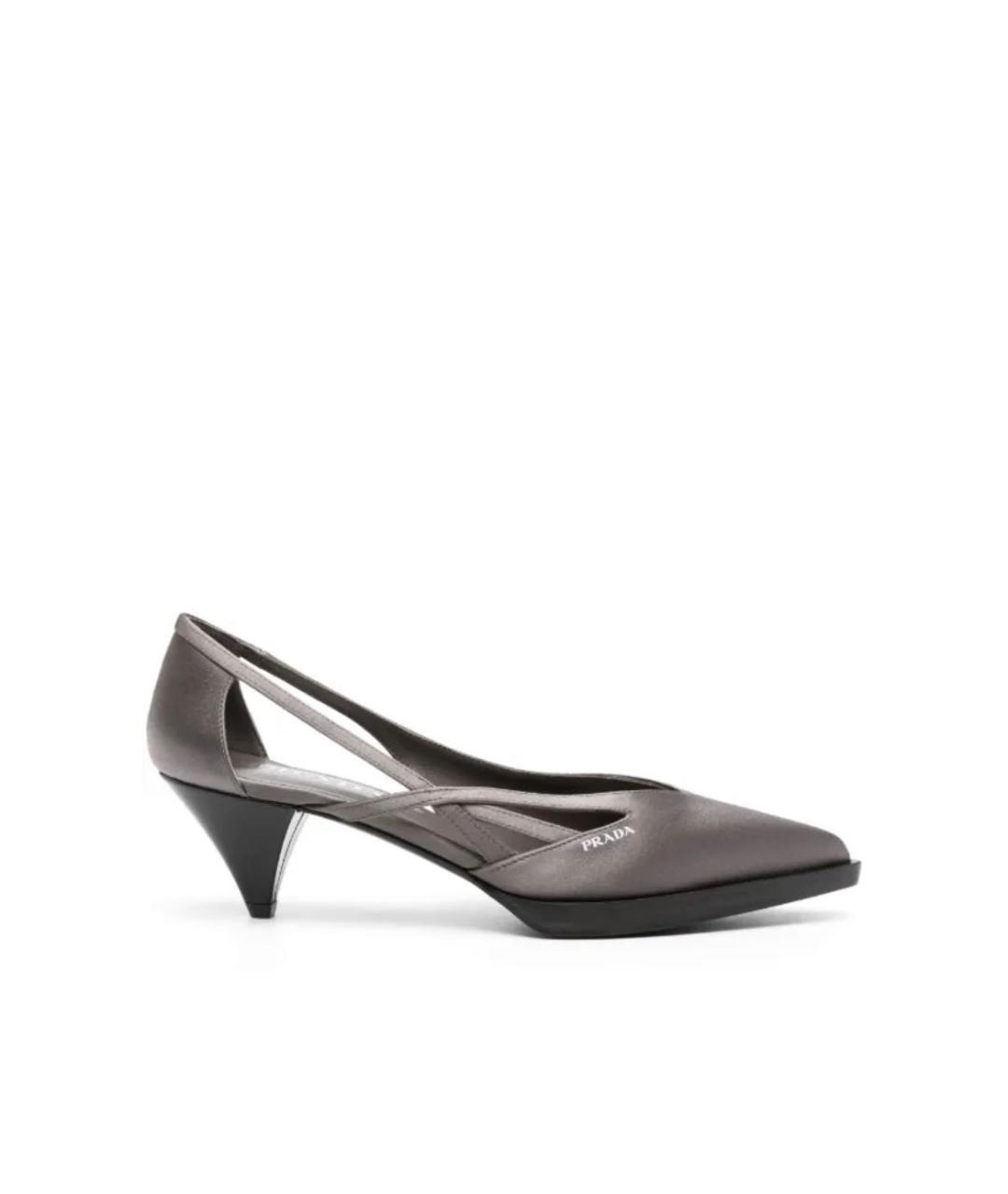 PRADA Антрацитовые текстильные туфли, фото 8
