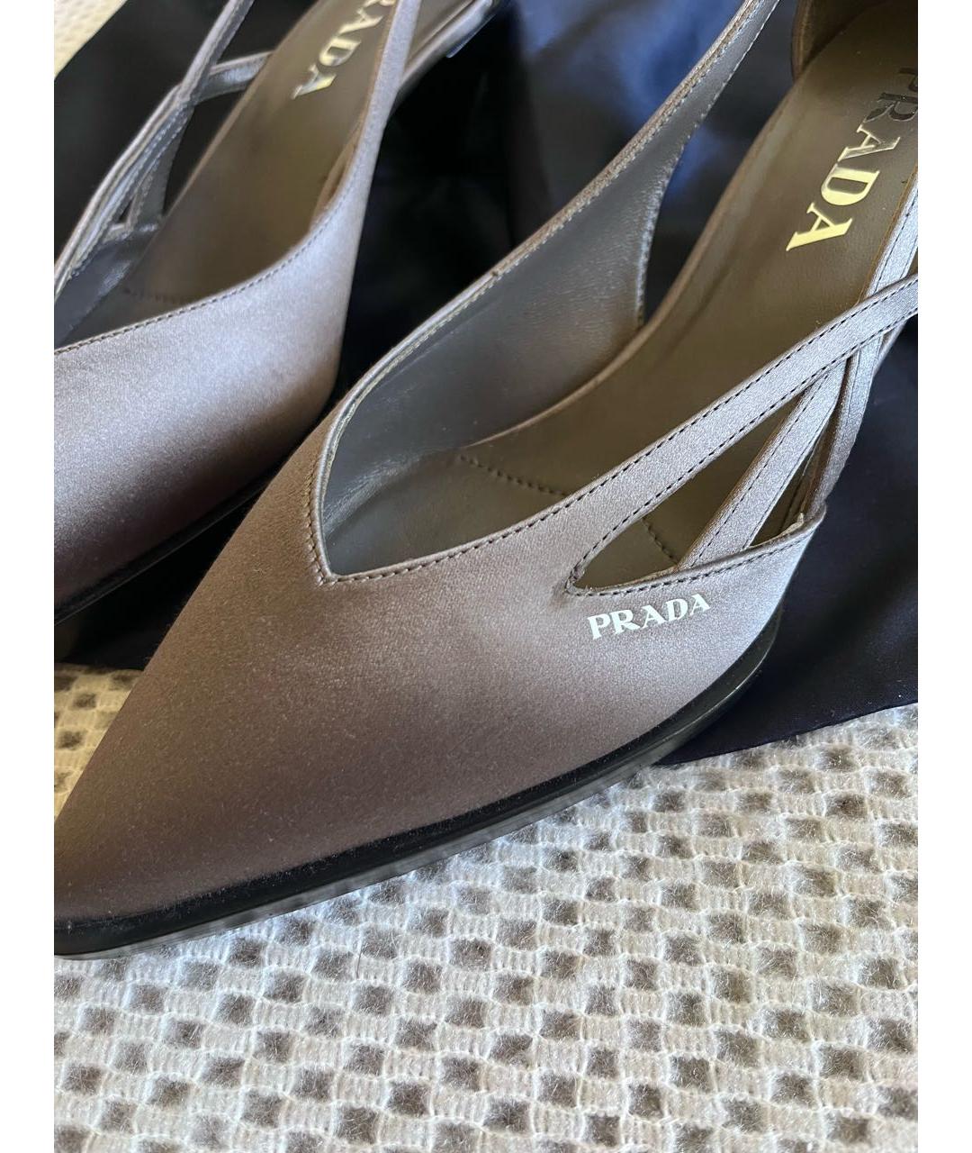 PRADA Антрацитовые текстильные туфли, фото 6