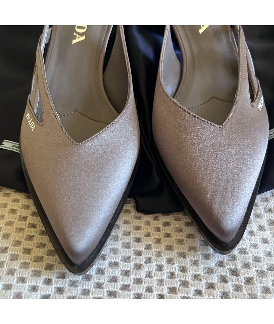 PRADA Антрацитовые текстильные туфли, фото 7