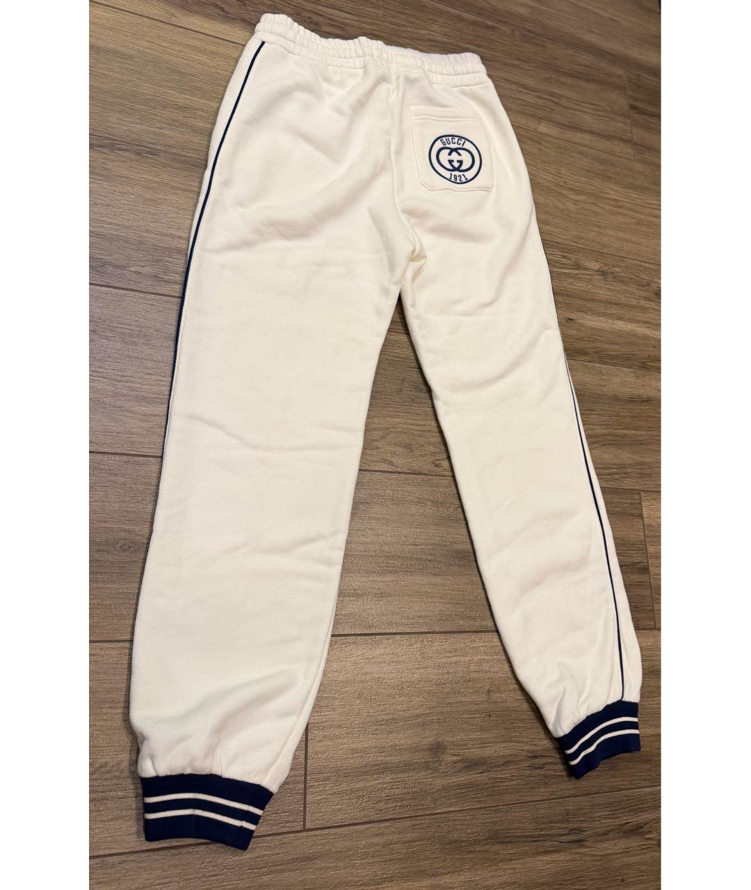 GUCCI Белые хлопковые спортивные брюки и шорты, фото 2