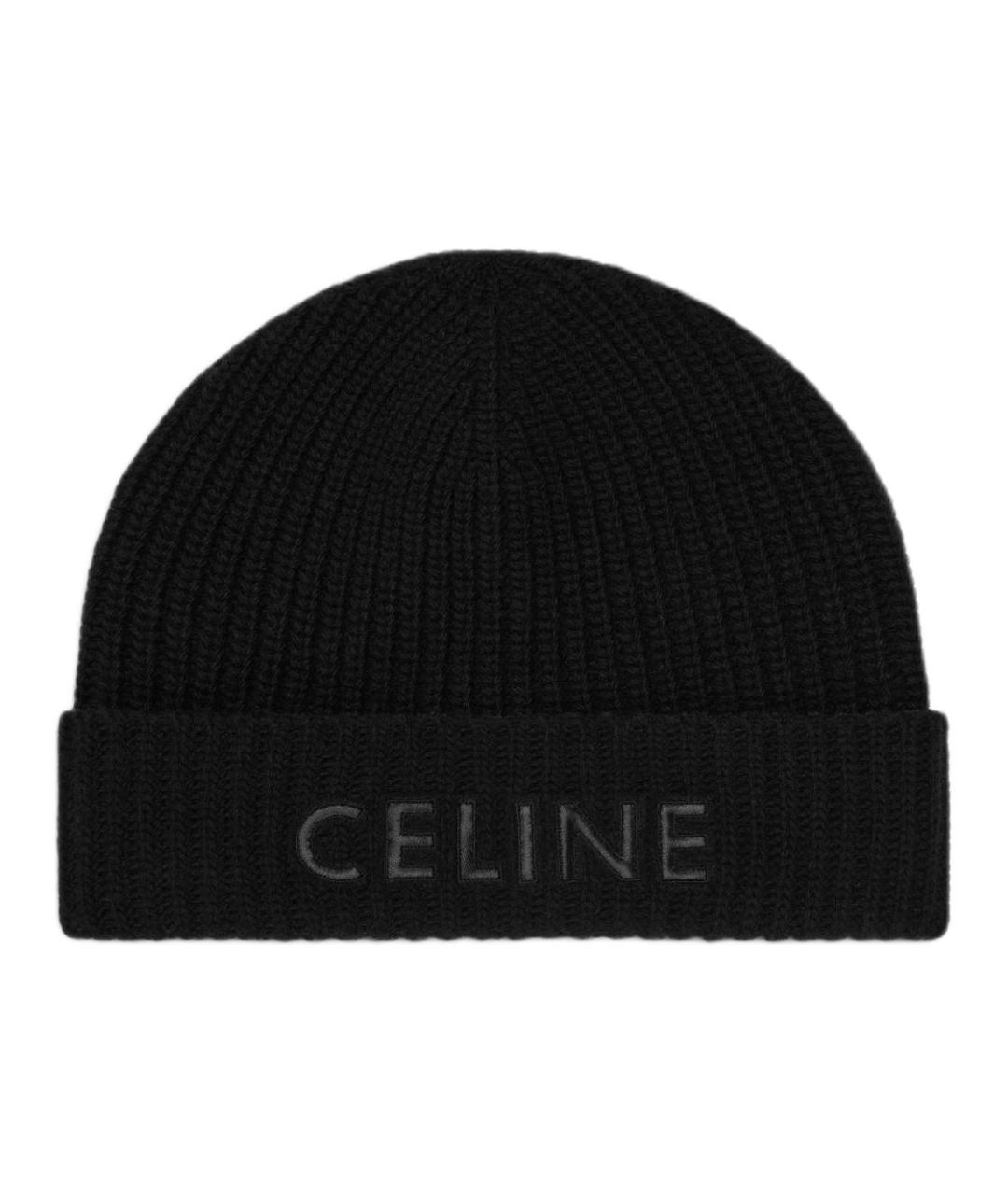 CELINE Черная шерстяная шапка, фото 1