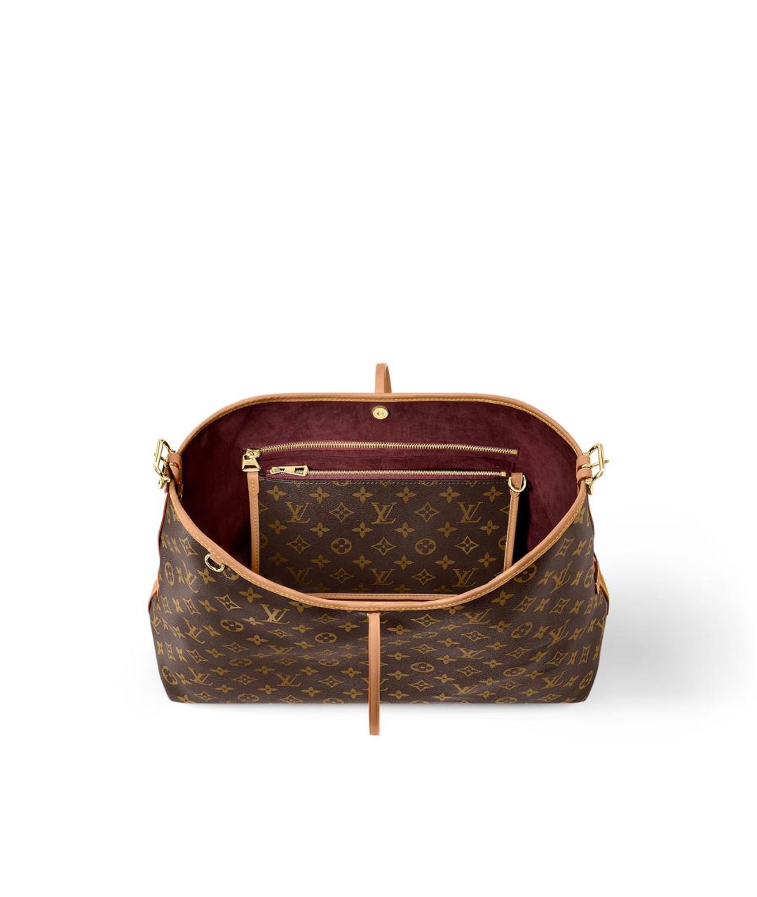 LOUIS VUITTON Коричневая сумка тоут из канвы, фото 3