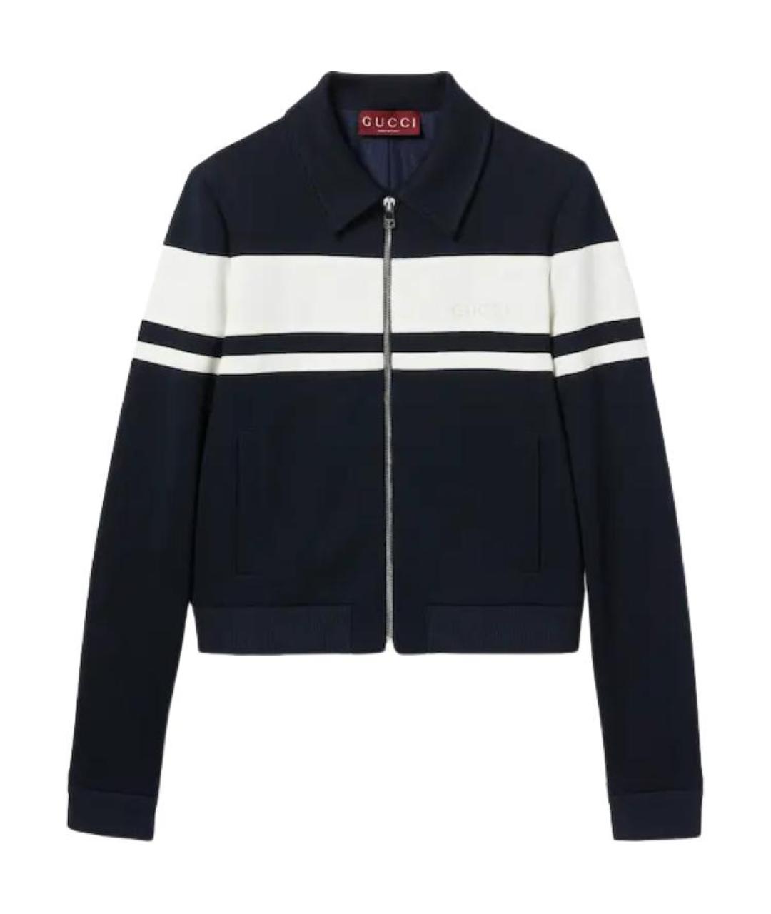 GUCCI Темно-синяя хлопковая куртка, фото 1