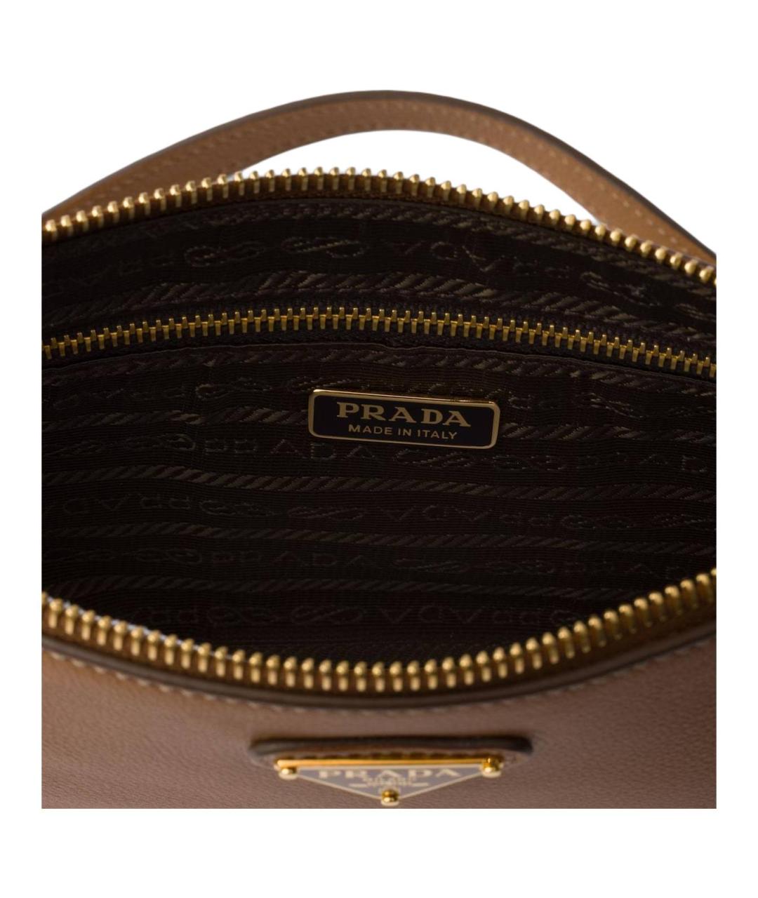 PRADA Коричневая кожаная сумка через плечо, фото 4