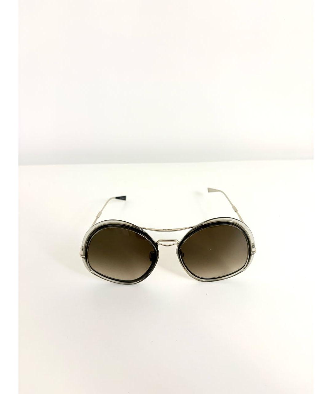 MAX MARA Коричневые металлические солнцезащитные очки, фото 8