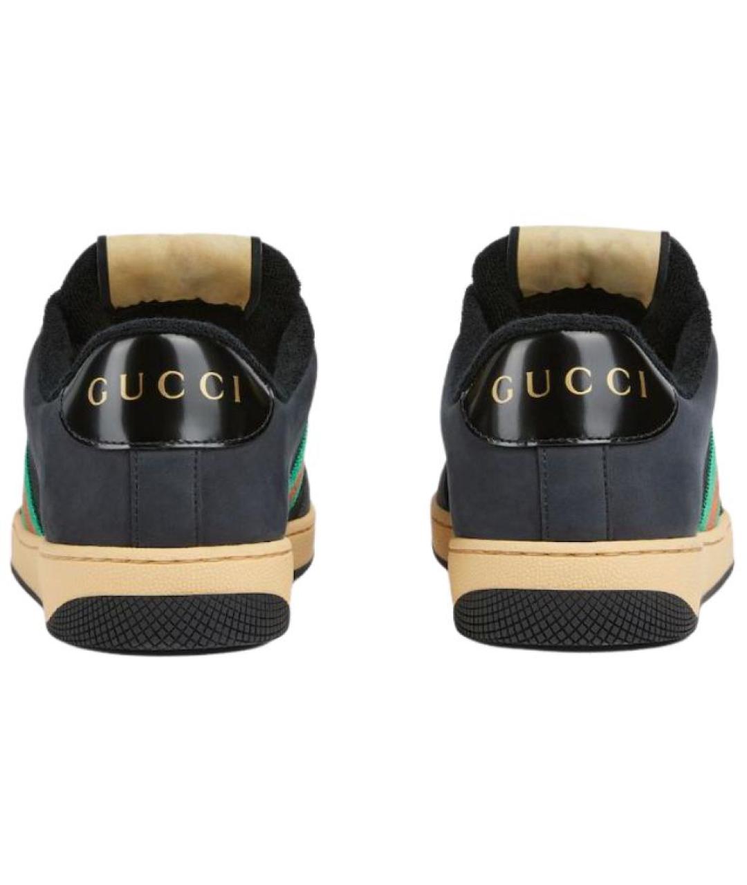 GUCCI Черные кожаные кроссовки, фото 5