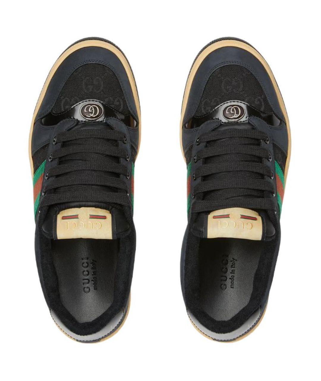 GUCCI Черные кожаные кроссовки, фото 4