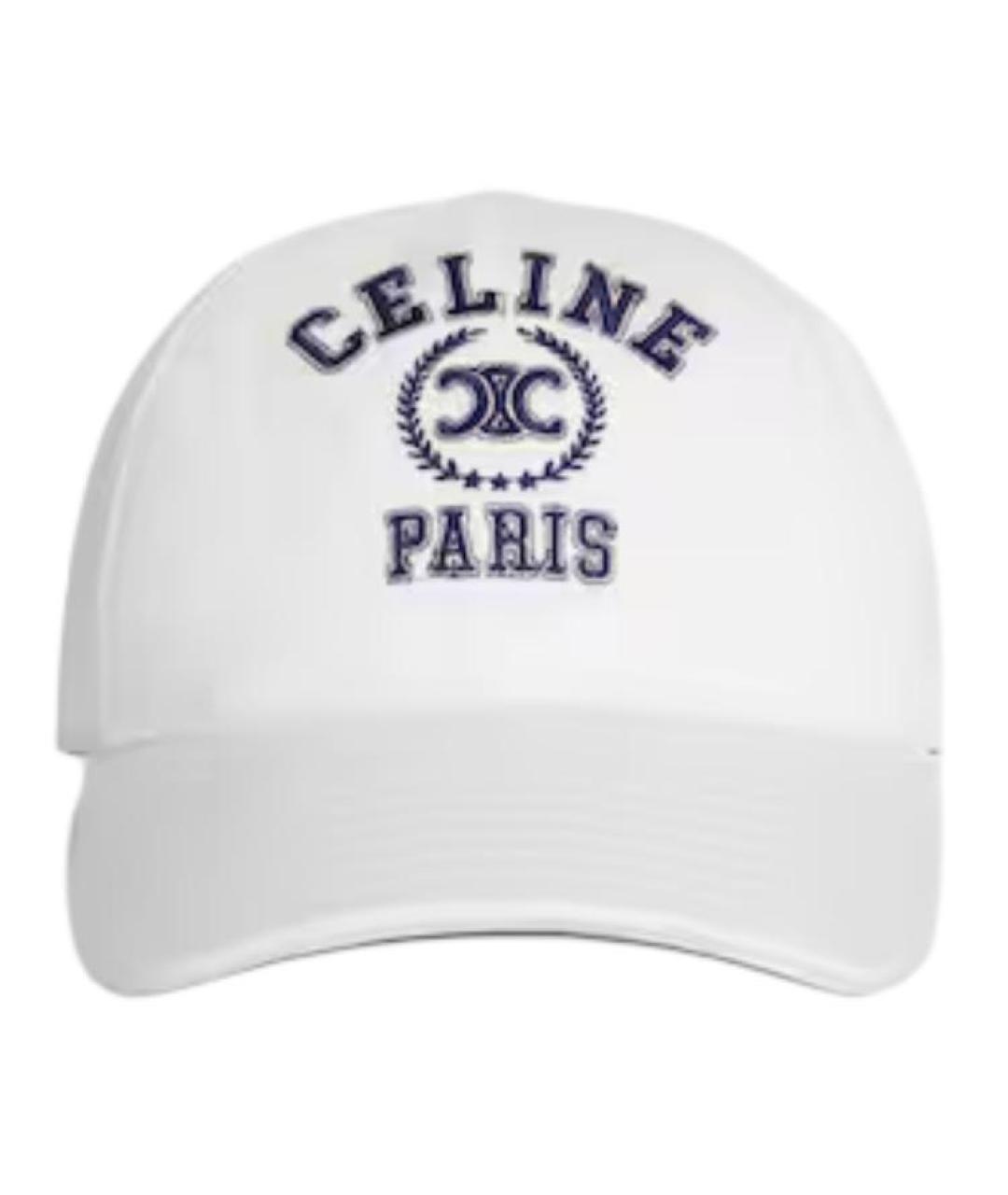 CELINE Белая хлопковая кепка, фото 1