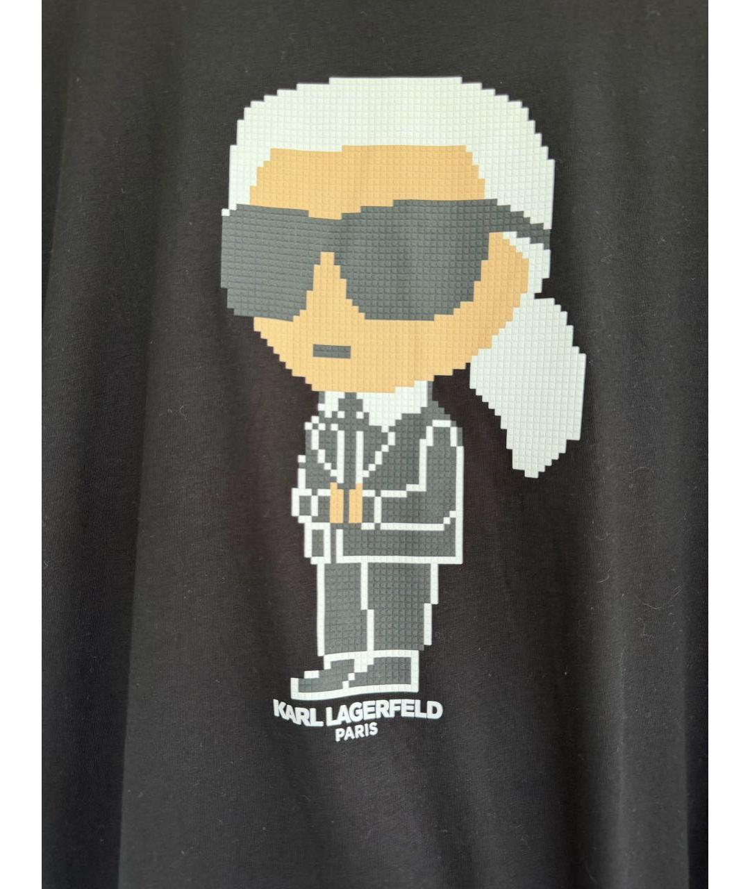 KARL LAGERFELD Черная хлопковая футболка, фото 3