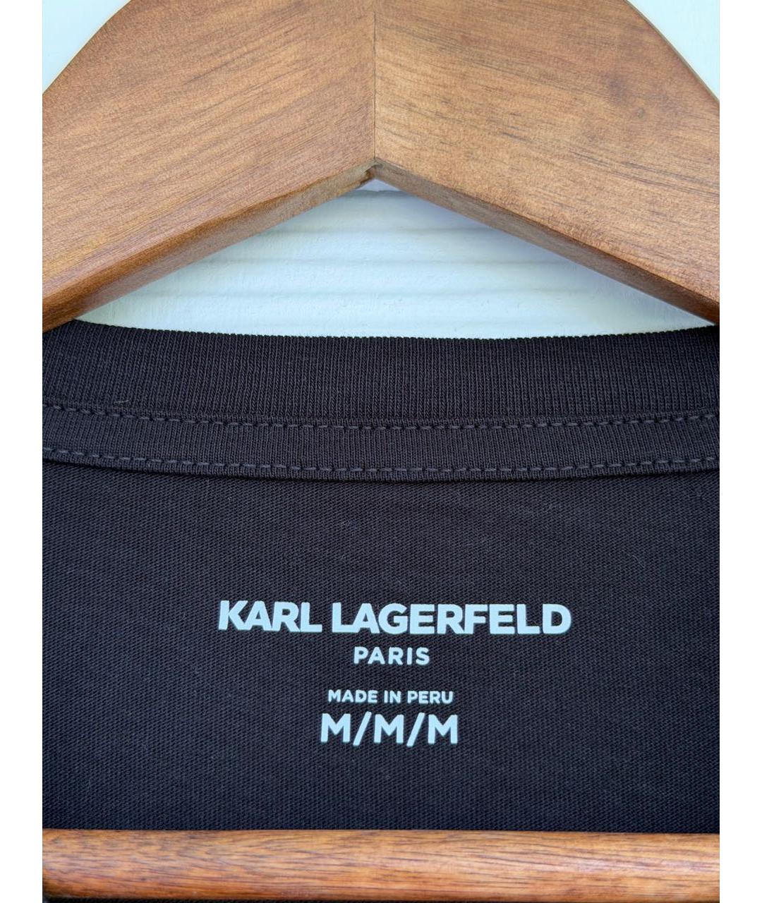 KARL LAGERFELD Черная хлопковая футболка, фото 4