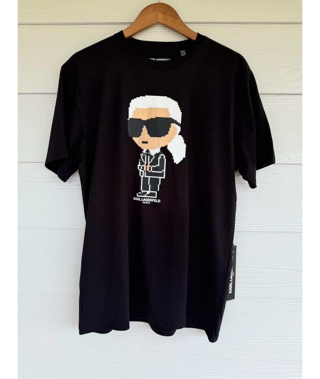 KARL LAGERFELD Черная хлопковая футболка, фото 8