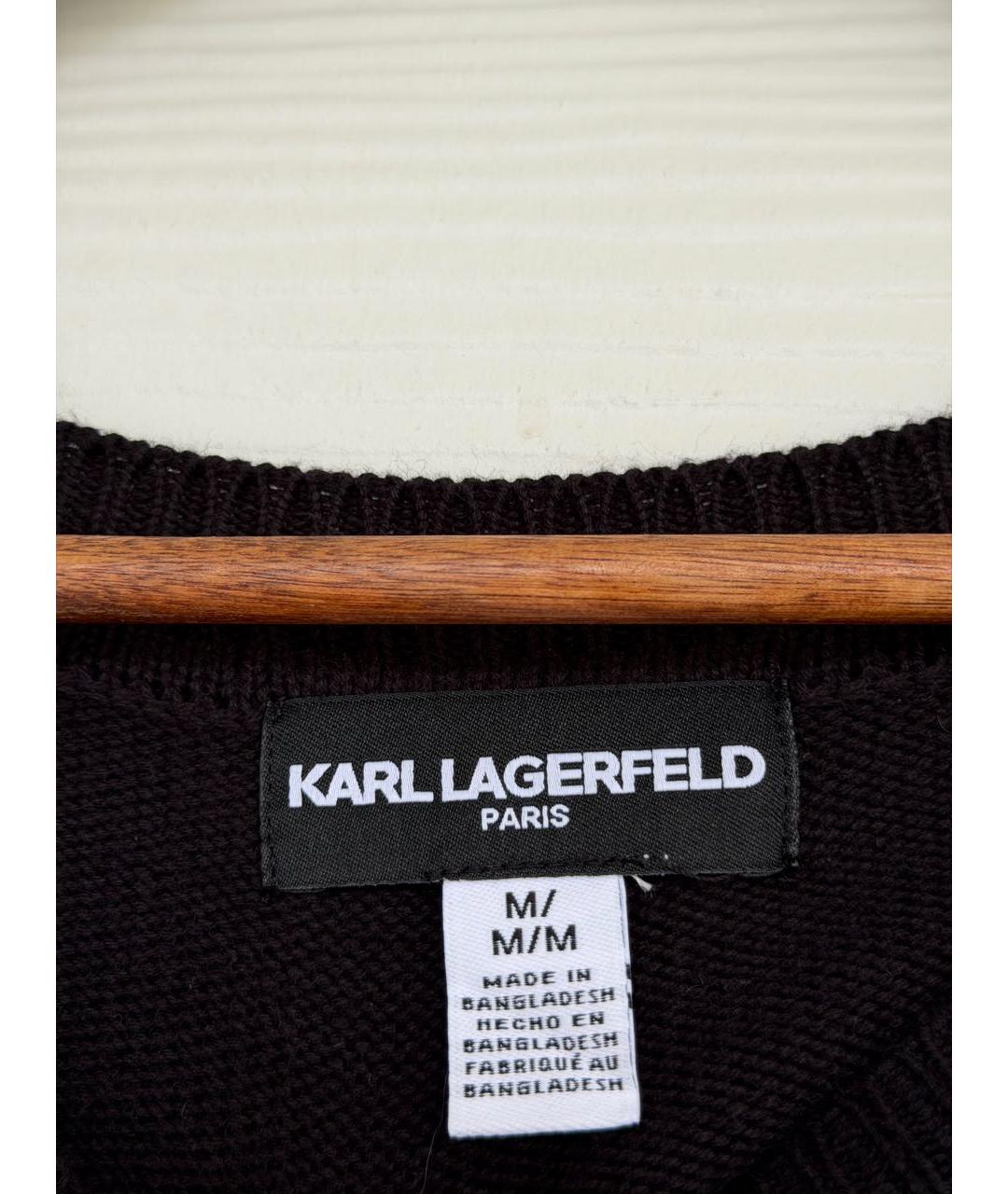 KARL LAGERFELD Черный хлопковый джемпер / свитер, фото 4
