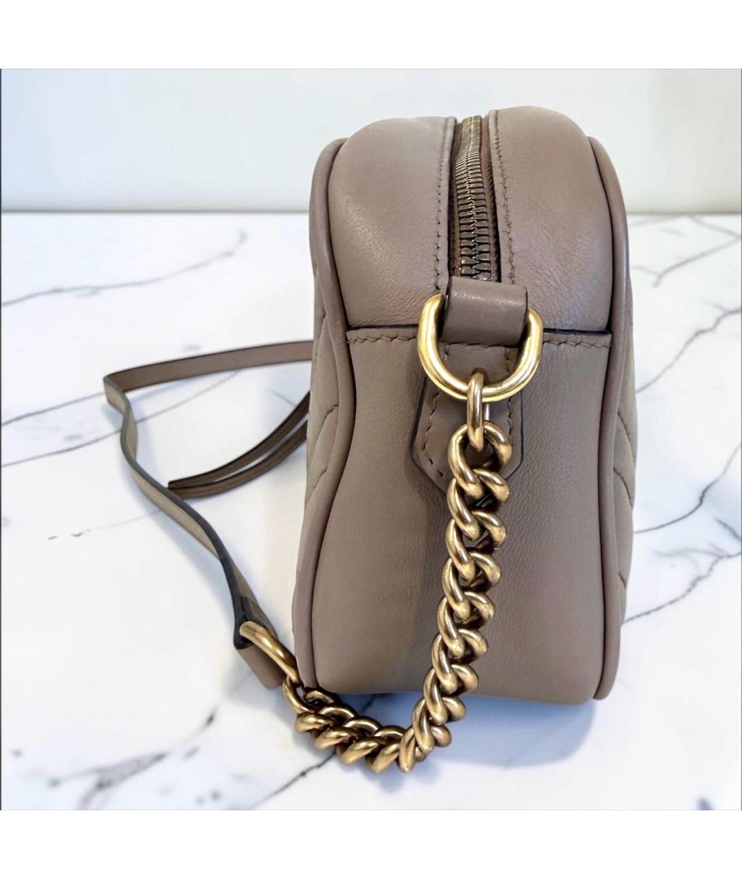 GUCCI Бежевая кожаная сумка через плечо, фото 8