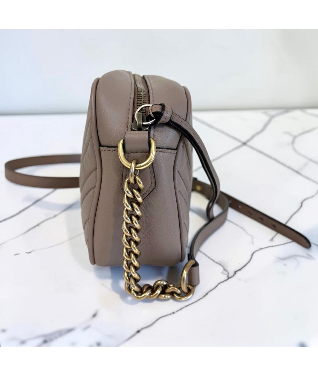 GUCCI Бежевая кожаная сумка через плечо, фото 7