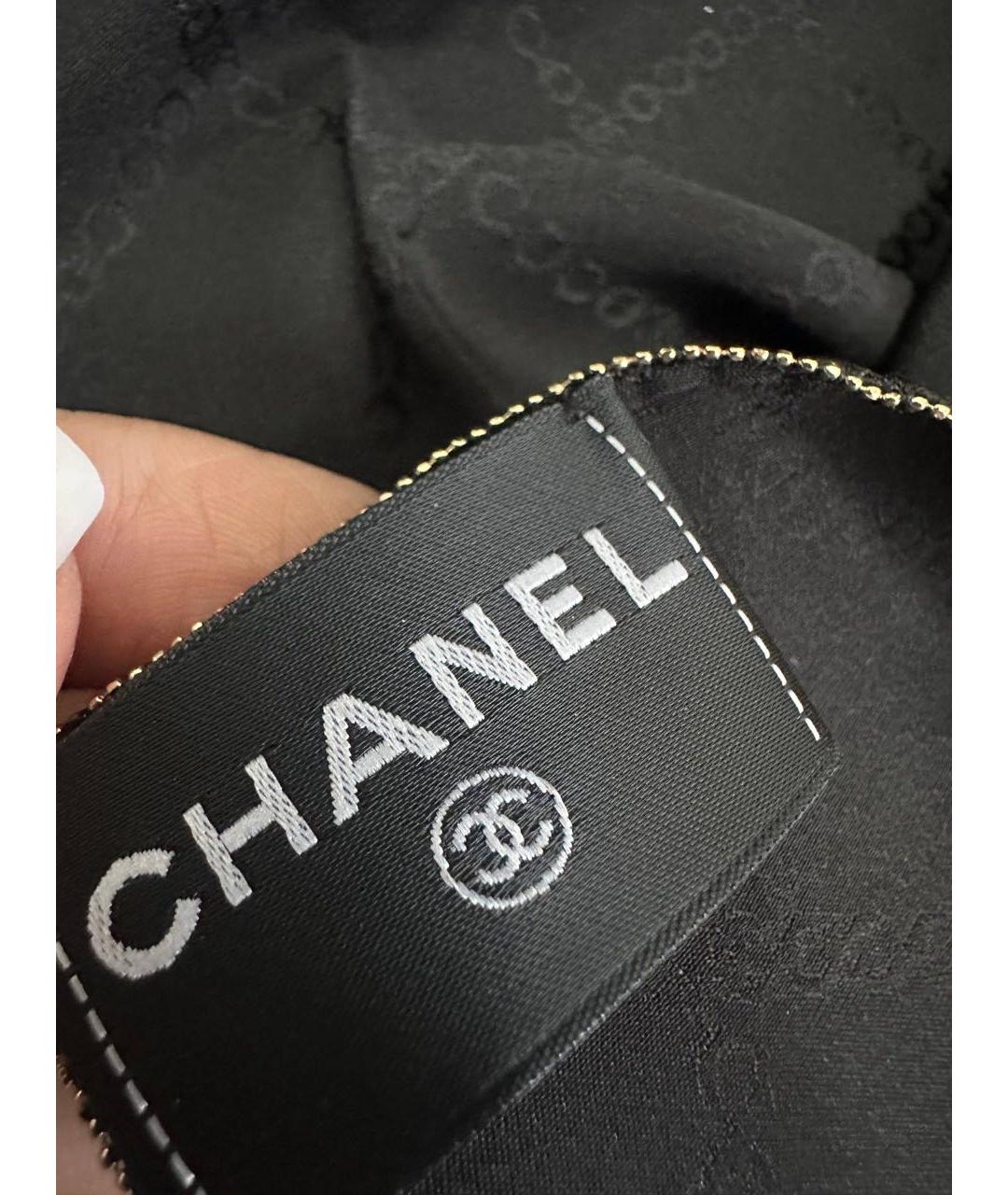 CHANEL Черный шелковый платок, фото 3