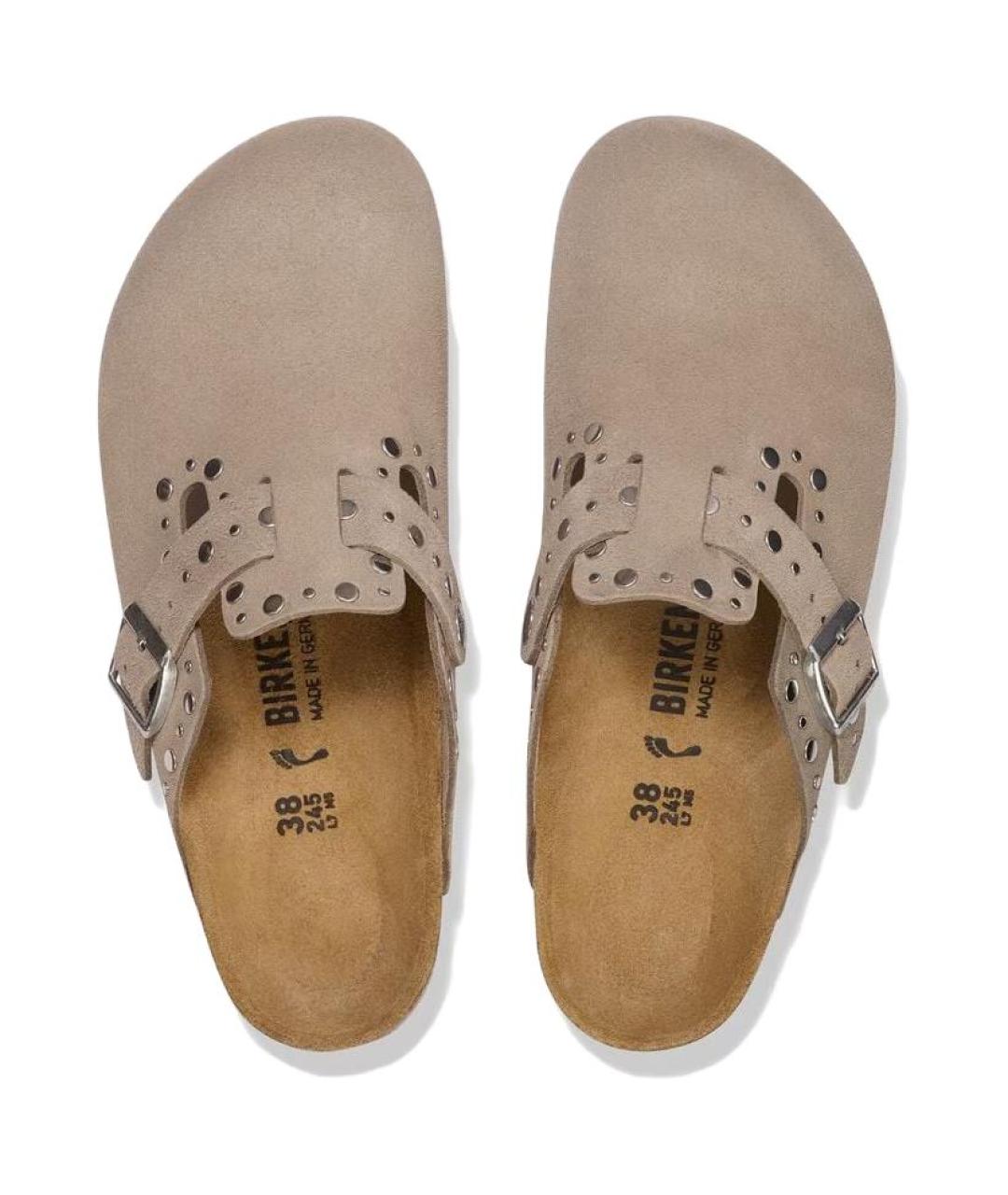 BIRKENSTOCK Коричневые замшевые сабо, фото 4