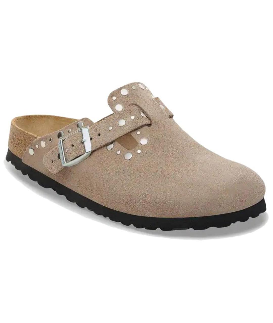 BIRKENSTOCK Коричневые замшевые сабо, фото 2