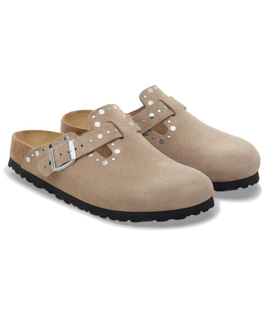 BIRKENSTOCK Коричневые замшевые сабо, фото 3