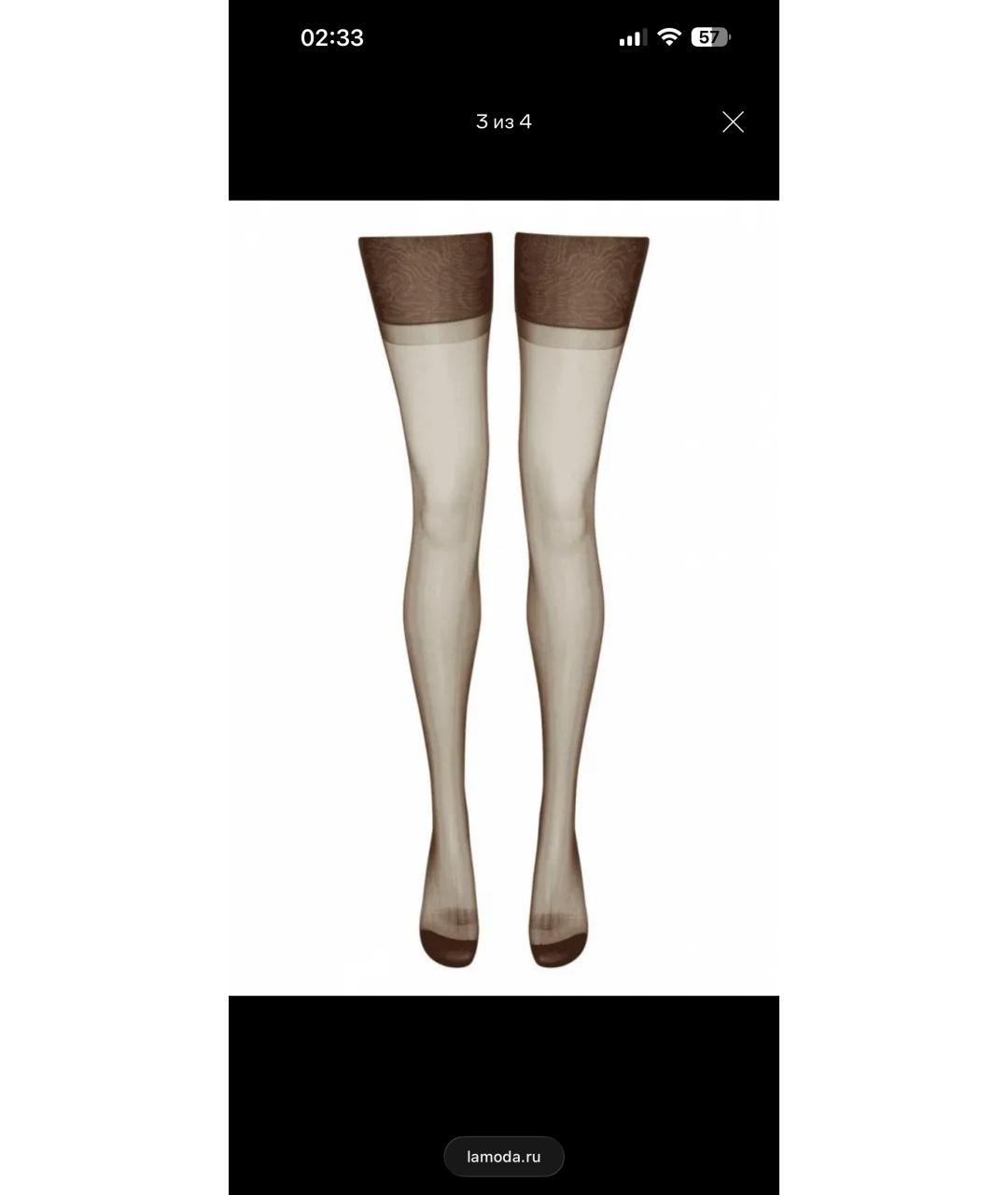 AGENT PROVOCATEUR Коричневые носки, чулки и колготы, фото 10