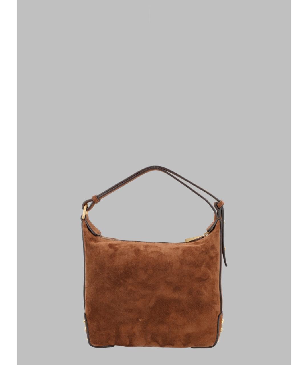TOD'S Коричневая замшевая сумка с короткими ручками, фото 2
