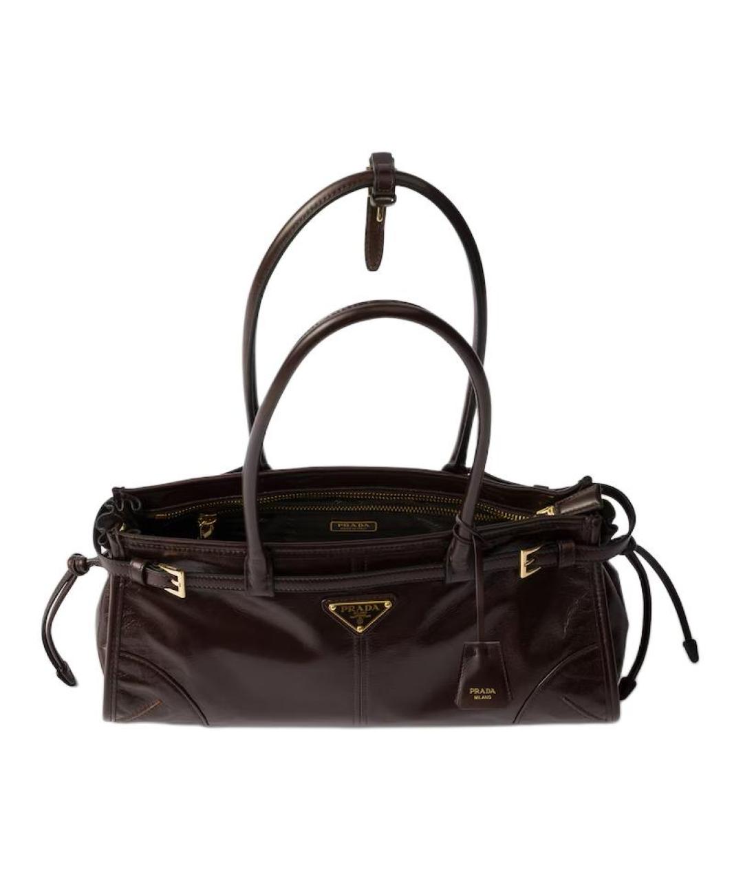 PRADA Коричневая кожаная сумка через плечо, фото 4