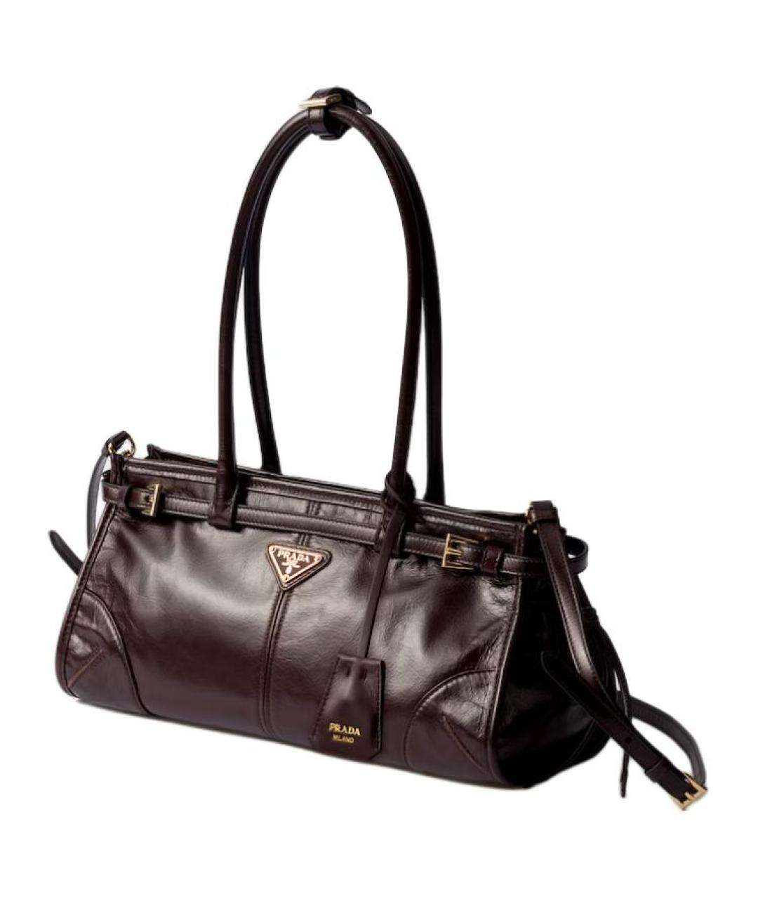 PRADA Коричневая кожаная сумка через плечо, фото 2