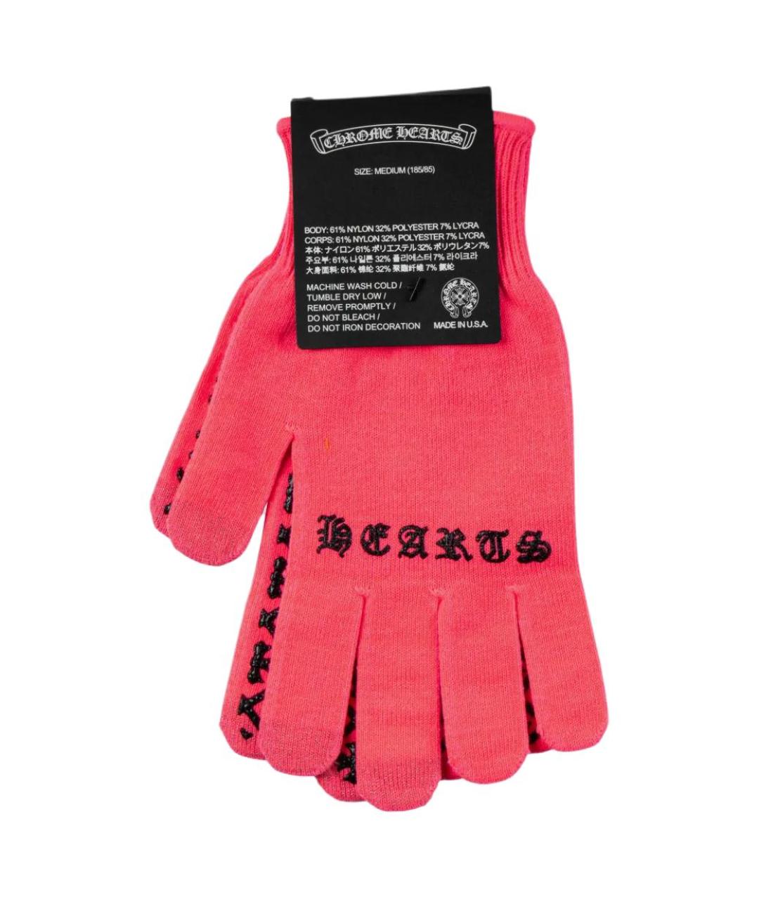CHROME HEARTS Розовые перчатки, фото 3