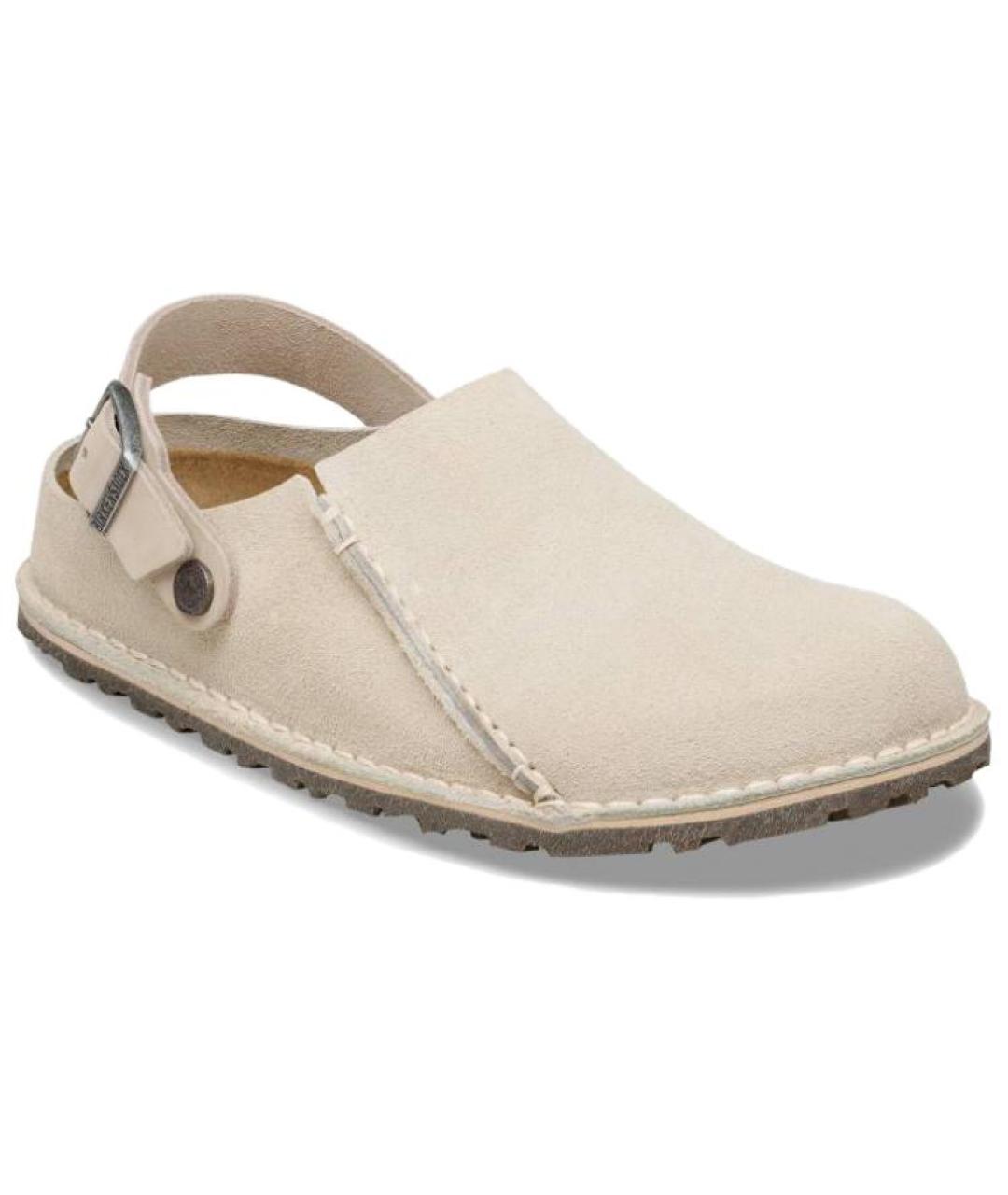 BIRKENSTOCK Бежевые замшевые сабо, фото 3
