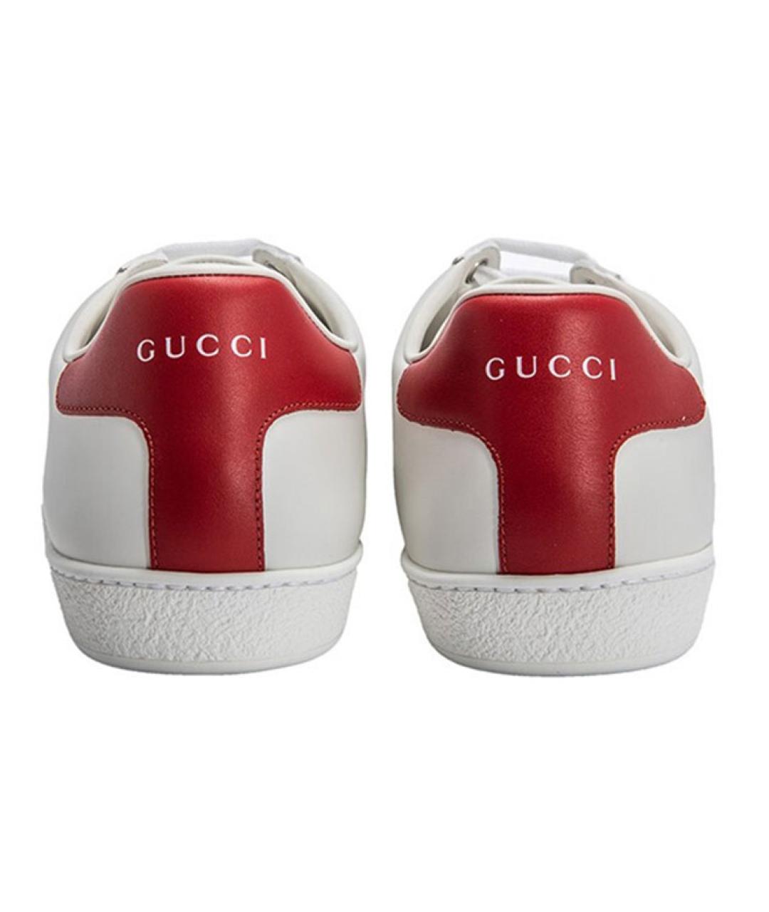GUCCI Белые кожаные кроссовки, фото 3