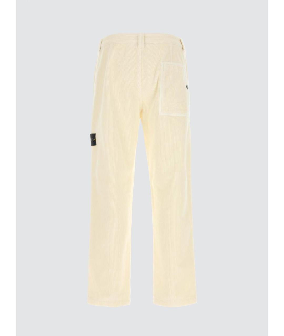 STONE ISLAND Бежевые хлопковые повседневные брюки, фото 3