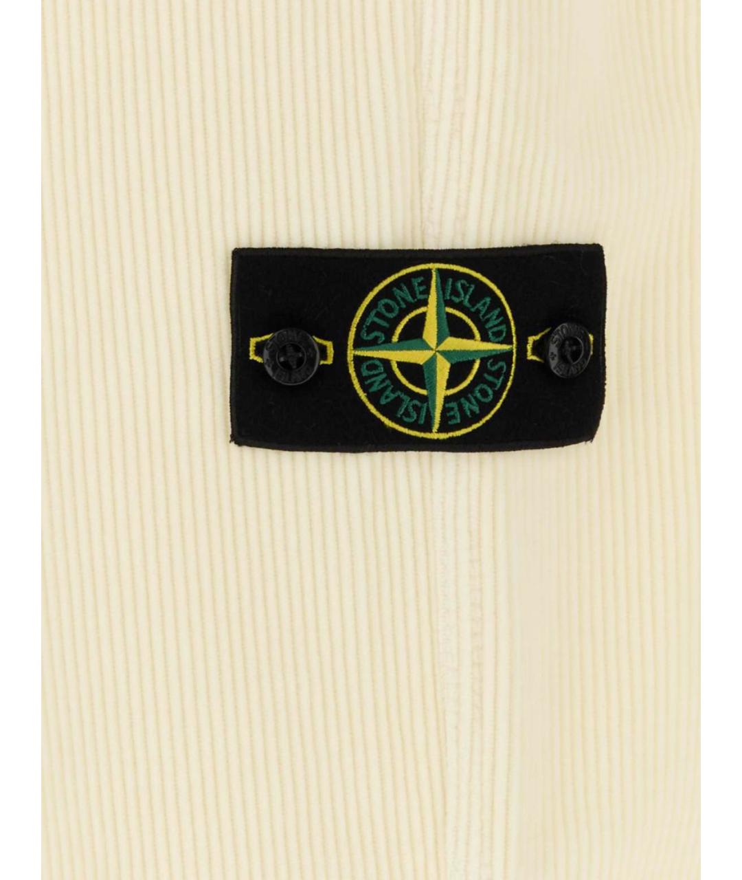 STONE ISLAND Бежевые хлопковые повседневные брюки, фото 4