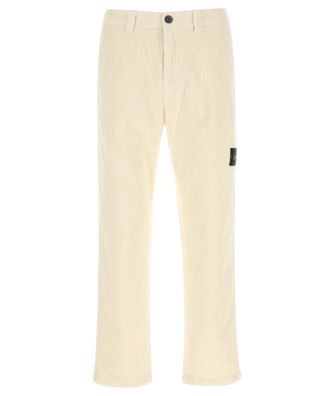 STONE ISLAND Бежевые хлопковые повседневные брюки, фото 1