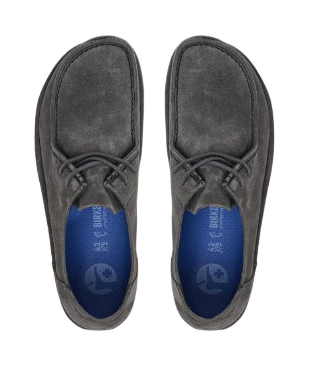BIRKENSTOCK Серые замшевые низкие ботинки, фото 3