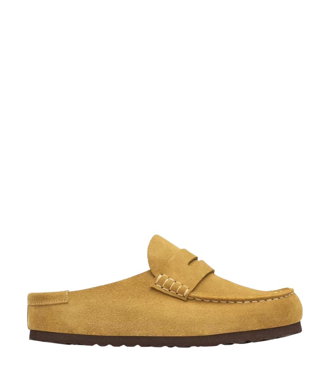 BIRKENSTOCK Желтые замшевые сабо, фото 1