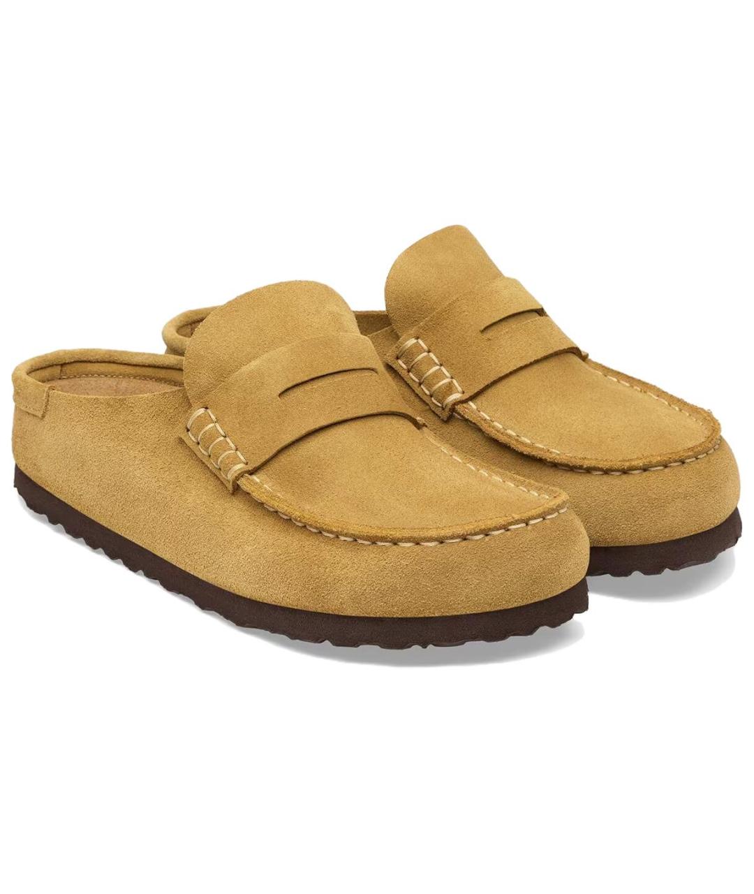 BIRKENSTOCK Желтые замшевые сабо, фото 4