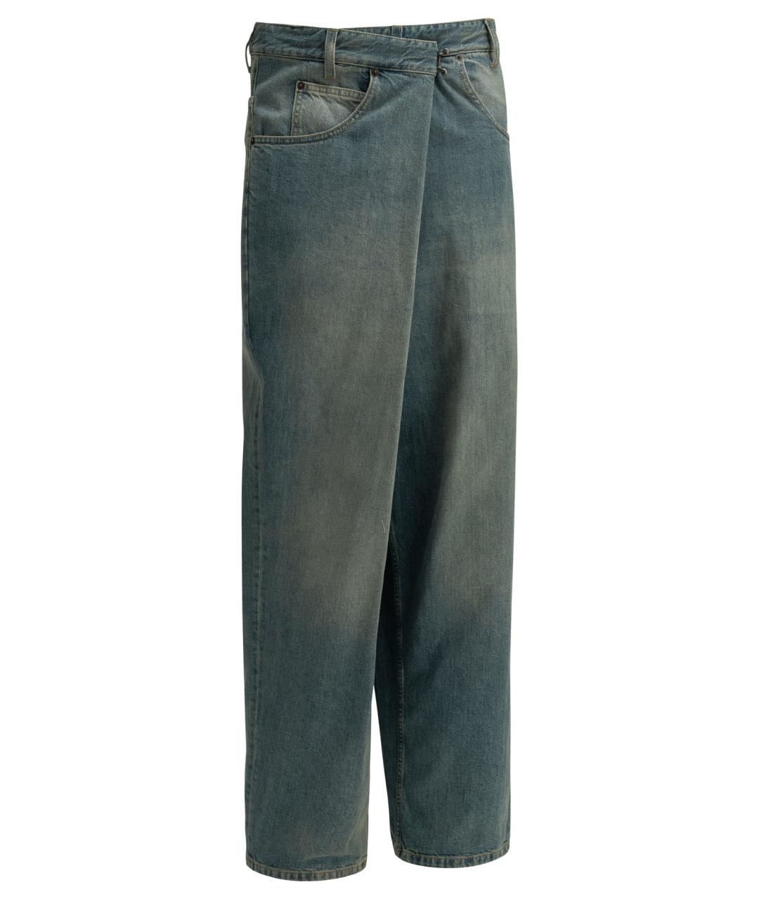 MAISON MARGIELA Голубые хлопковые прямые джинсы, фото 1