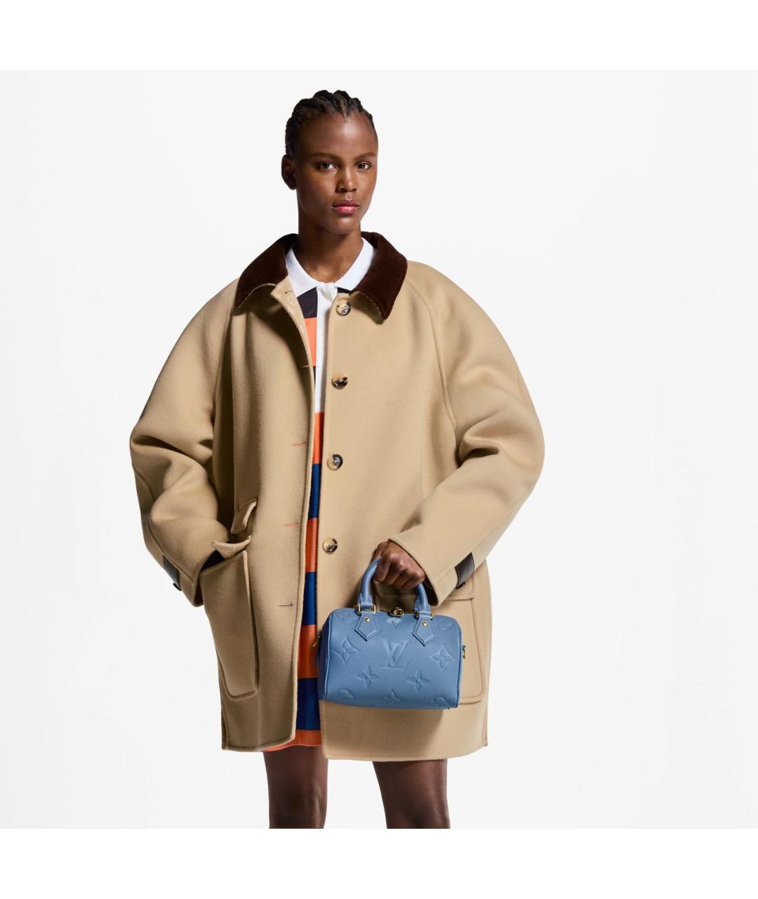 LOUIS VUITTON Голубая кожаная сумка с короткими ручками, фото 7