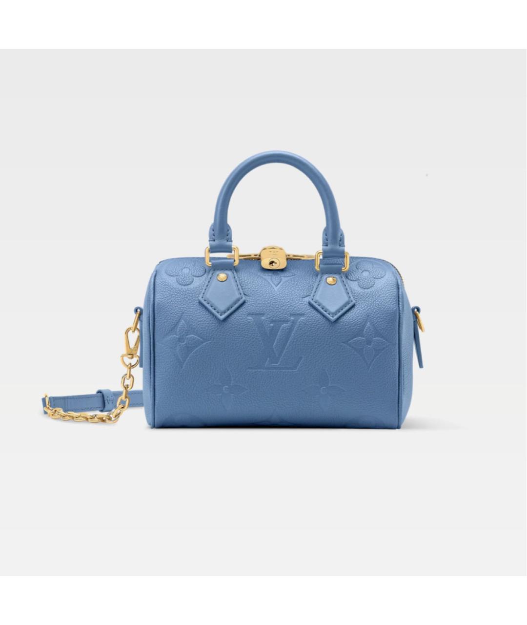 LOUIS VUITTON Голубая кожаная сумка с короткими ручками, фото 8