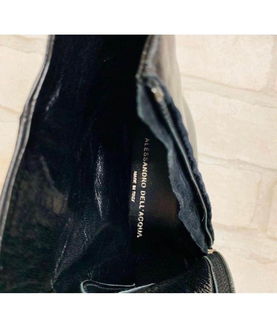 ALESSANDRO DELL'ACQUA Черные кожаные высокие ботинки, фото 5