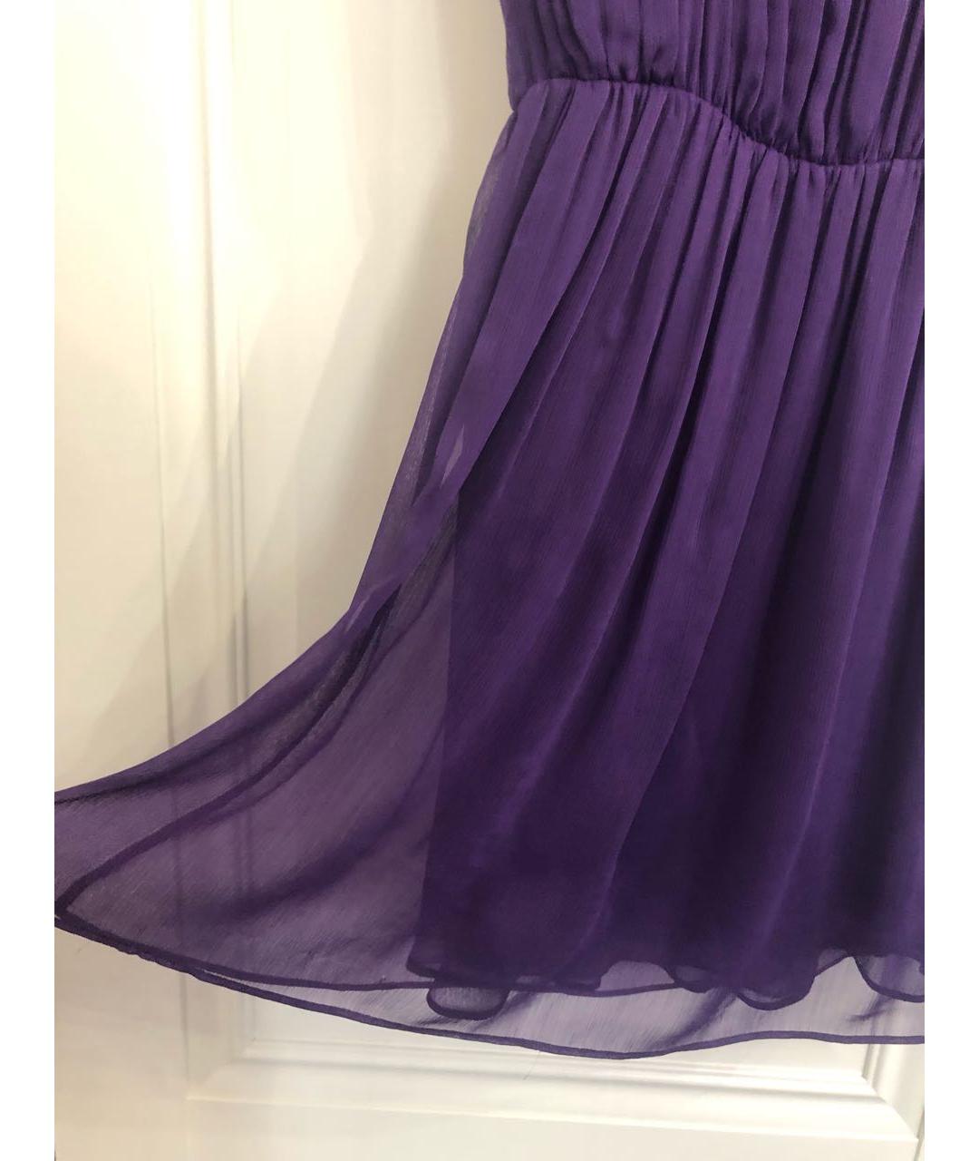 ALICE+OLIVIA Фиолетовое шелковое коктейльное платье, фото 4