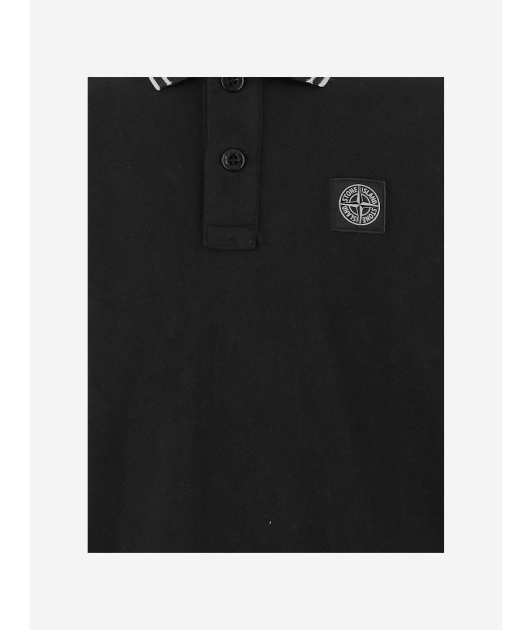 STONE ISLAND Черная хлопковая детская футболка, фото 3