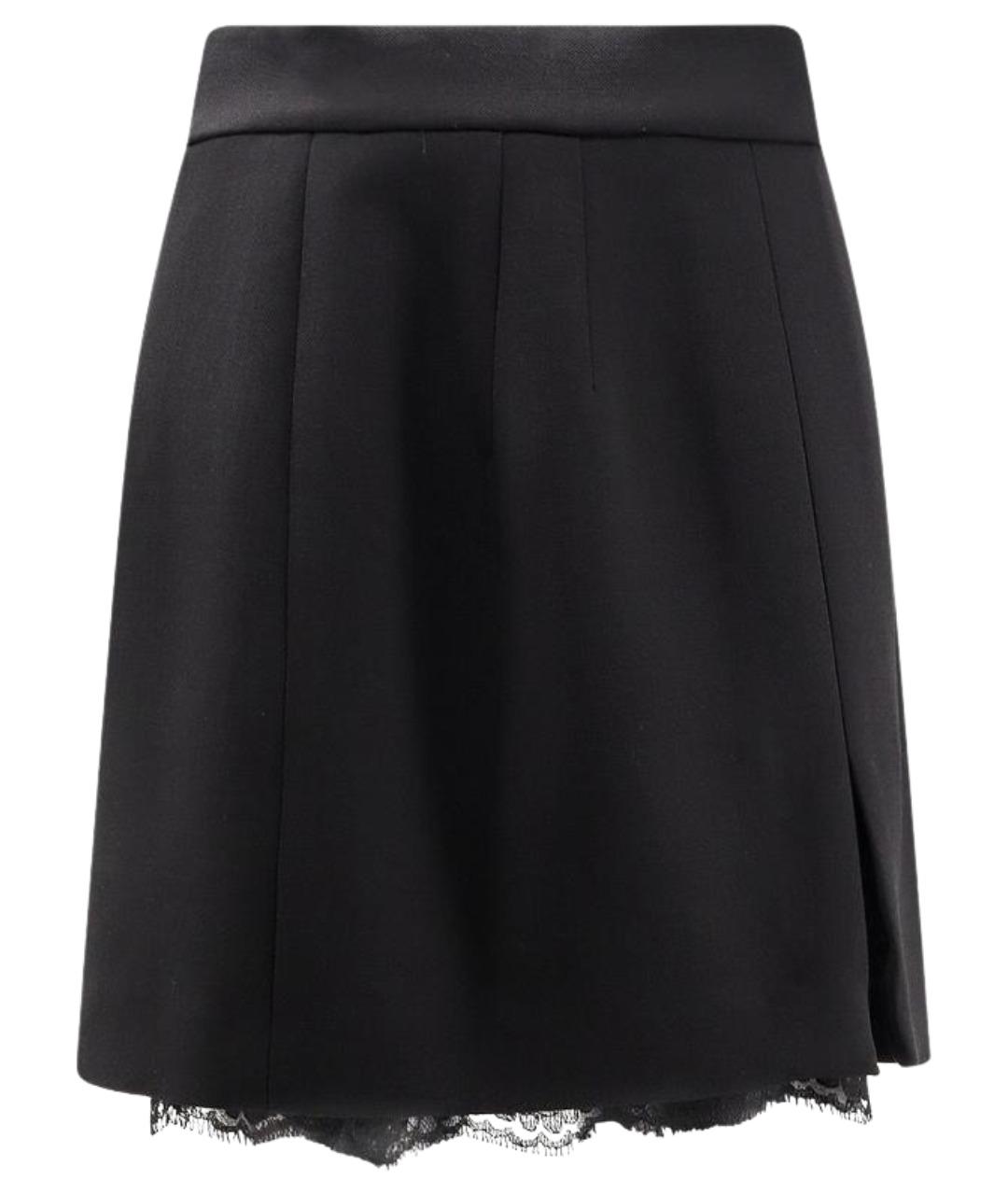 DOLCE&GABBANA Черная шерстяная юбка мини, фото 1