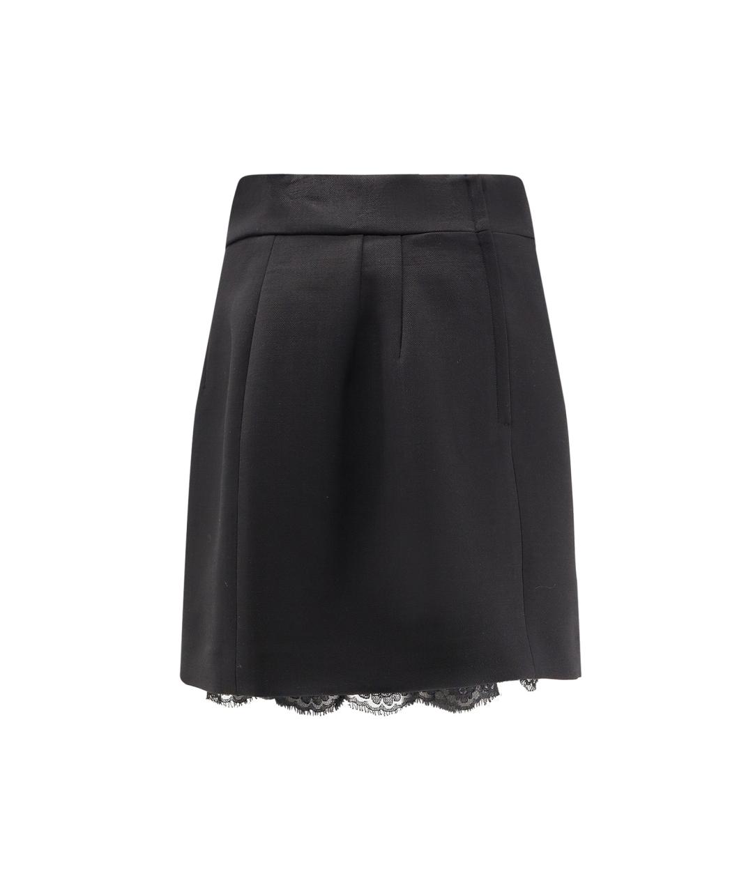 DOLCE&GABBANA Черная шерстяная юбка мини, фото 2