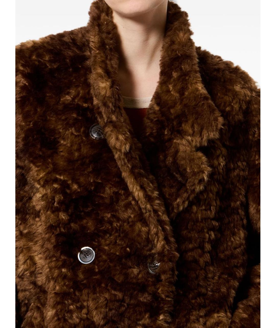 ISABEL MARANT ETOILE Коричневое полиэстеровое пальто, фото 4
