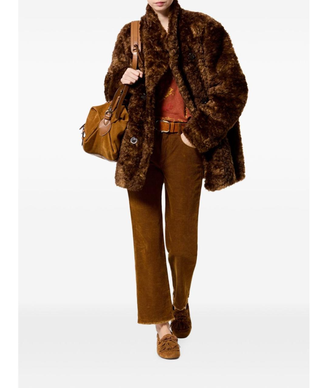 ISABEL MARANT ETOILE Коричневое полиэстеровое пальто, фото 5